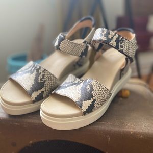 Dr. Scholls snake print wedge sandals